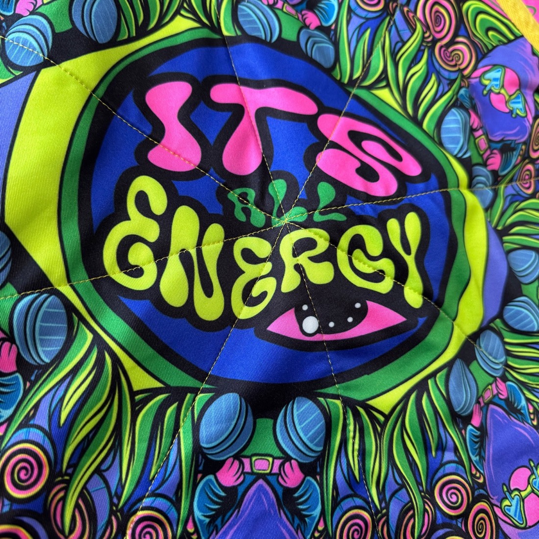 Close-up of the It's All Energy lettering